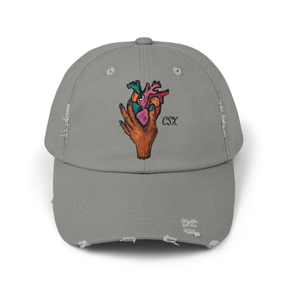 Heart Unisex Distressed Cap