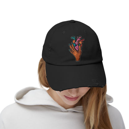 Heart Unisex Distressed Cap