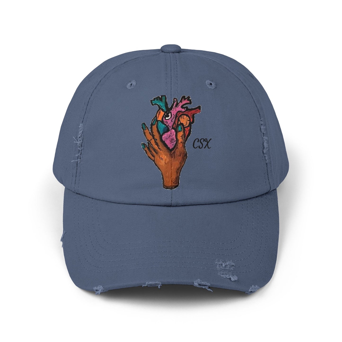 Heart Unisex Distressed Cap