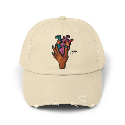 Heart Unisex Distressed Cap